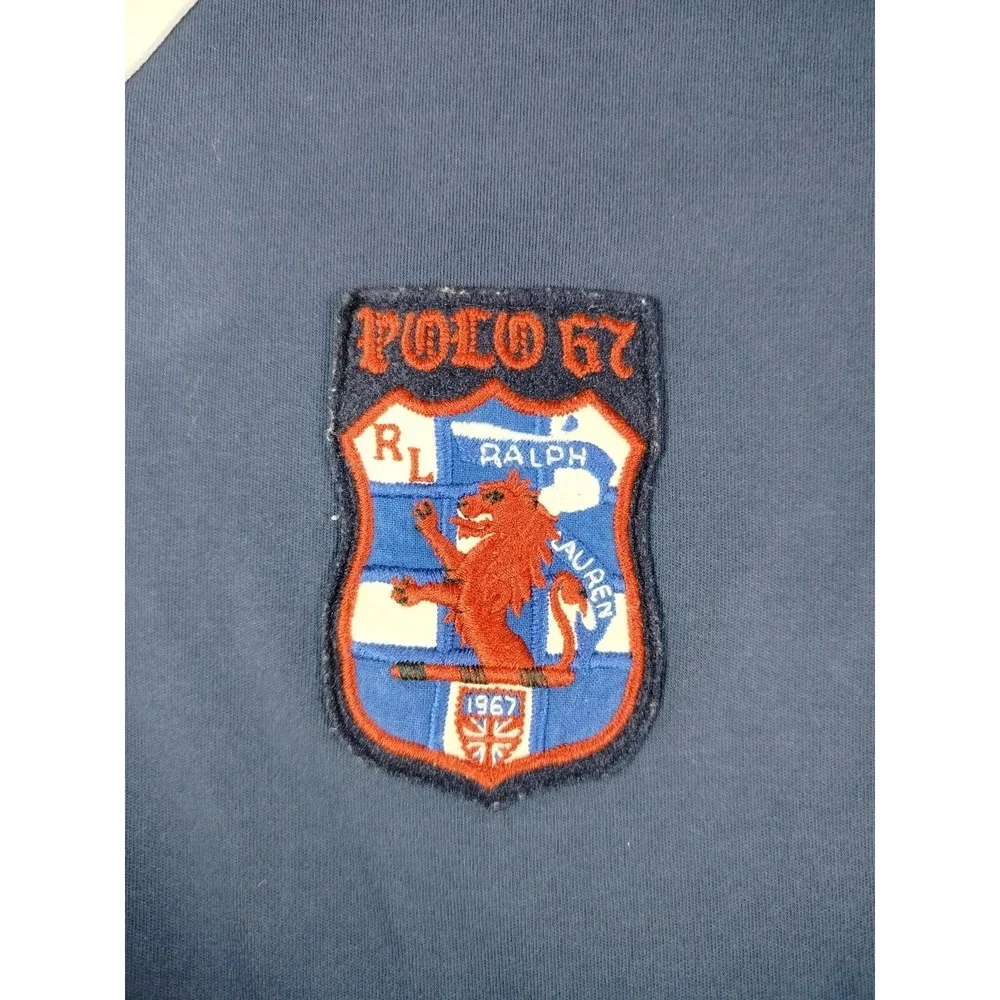 Polo Ralph Lauren Track Jacket Mens Large Blue Colorblock P67 Varsity Full Zip